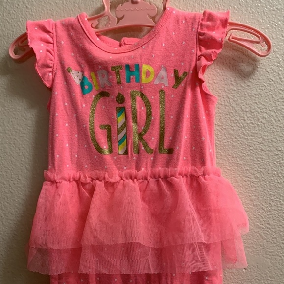Carter’s Birthday Girl Romper 9 Months Pink Tutu Snaps Just One You Ruffles - Picture 2 of 6